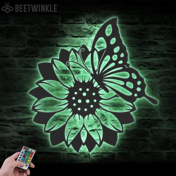 Sunflower-Farmhouse-Metal-Wall-Art-LED-Light-10