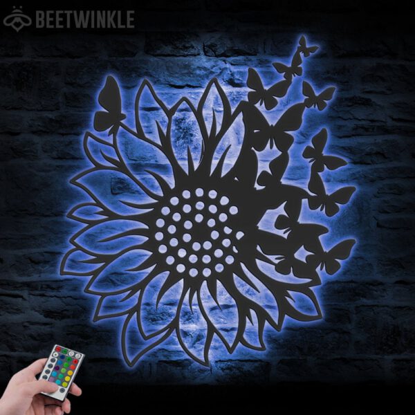 Sunflower-Farmhouse-Metal-Wall-Art-LED-Light-3