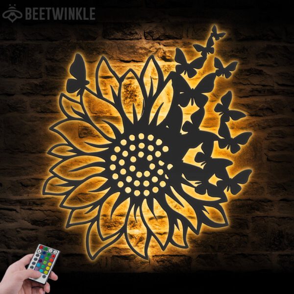 Sunflower-Farmhouse-Metal-Wall-Art-LED-Light-5