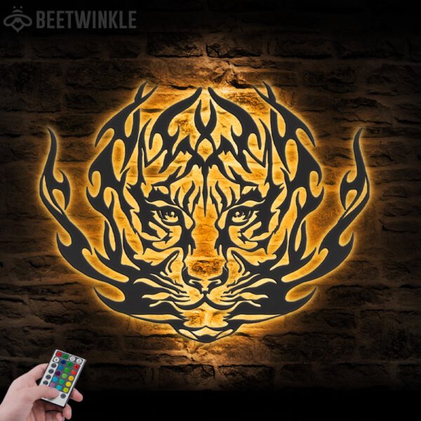 Tiger-Metal-Wall-Art-with-LED-Light-5