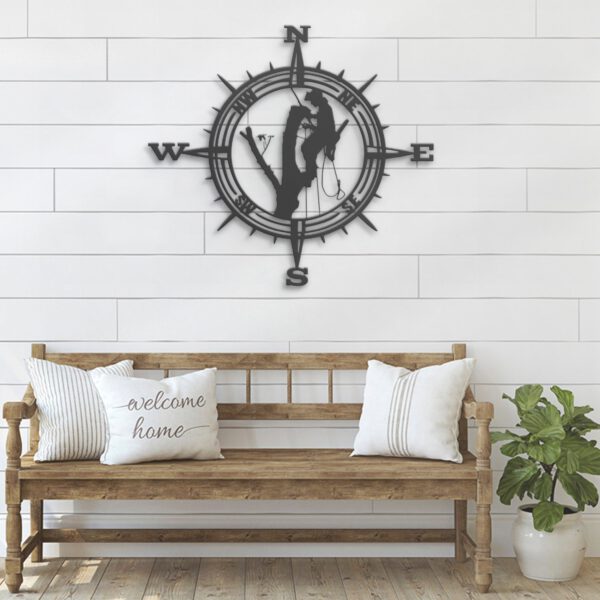 Tree-Climbing-Climber-Compass-Rose-Metal-Wall-Art-LED-Light-6