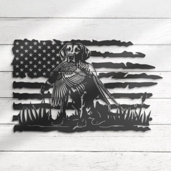 US-Flag-Pheasant-English-Pointer-Dog-Hunting-Metal-Wall-Art-LED-Light_2