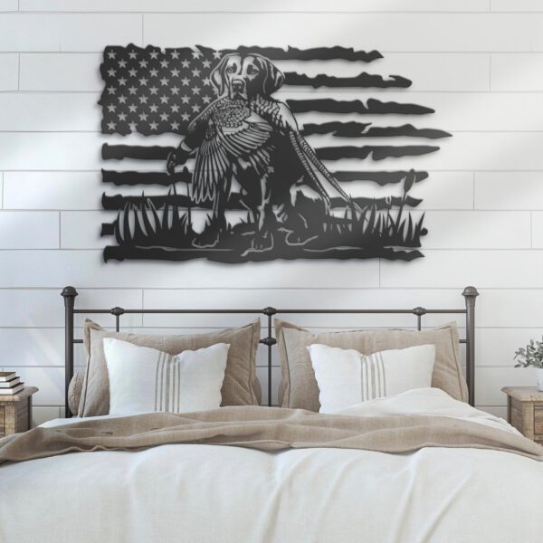 US-Flag-Pheasant-English-Pointer-Dog-Hunting-Metal-Wall-Art-LED-Light_7