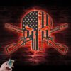 US-Punisher-Skull-Cross-Rifles-Metal-Wall-Art-LED-Light-6