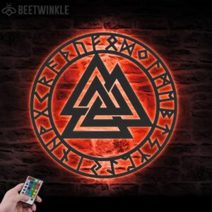 Valknut-Metal-Wall-Art-LED-Light-3