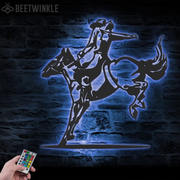 Western-Cowboy-Texas-Metal-Wall-Art-LED-Light-4-1