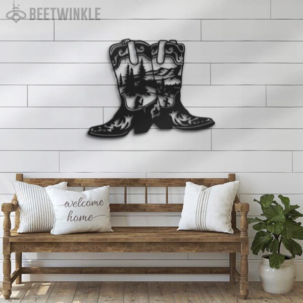 Western-Cowboy-Texas-Metal-Wall-Art-LED-Light-7