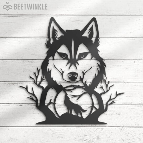 Wolf-In-Forest-Metal-Wall-Art-LED-Light-3