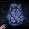 Wolf-In-Forest-Metal-Wall-Art-LED-Light-4