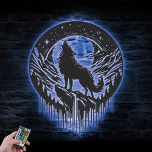 Wolf-On-The-Moon-Metal-Wall-Art-LED-Light-3-3