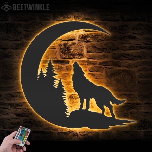 Wolf-On-The-Moon-Metal-Wall-Art-LED-Light-5-1