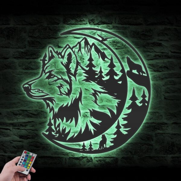 Wolf-On-The-Moon-Metal-Wall-Art-LED-Light-8-2