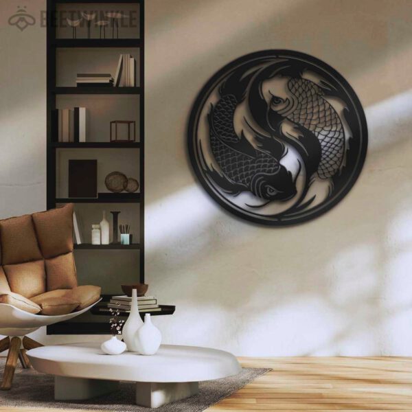 Yin-Yang-Koi-Fish-Metal-Wall-Art-LED-Light-6