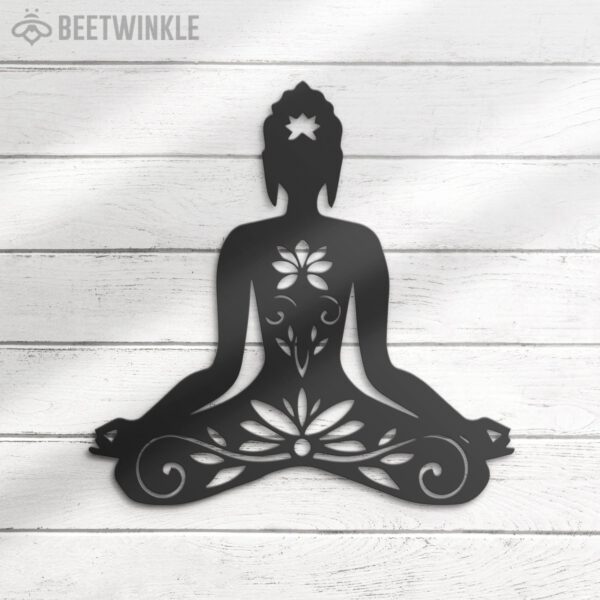 Yoga-Buddha-Lotus-Metal-Wall-Art-LED-Light