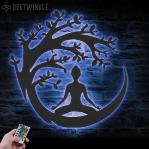 Yoga-Buddha-Tree-Metal-Wall-Art-LED-Light-2