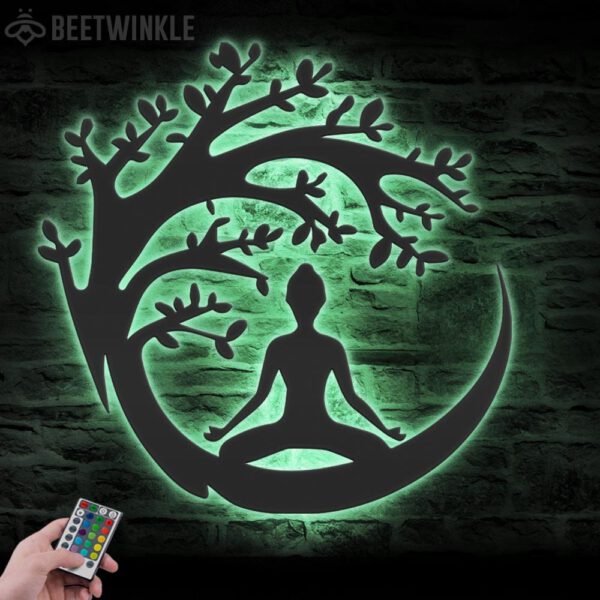 Yoga-Buddha-Tree-Metal-Wall-Art-LED-Light-3