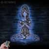 Yoga-Girl-In-Hippie-Style-Metal-Wall-Art-with-LED-Light