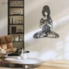 Yoga-Girl-In-Hippie-Style-Metal-Wall-Art-with-LED-Light-3