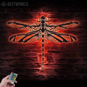 Zentangle-Dragonfly-Metal-Wall-Art-LED-Light-2