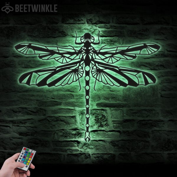 Zentangle-Dragonfly-Metal-Wall-Art-LED-Light-4