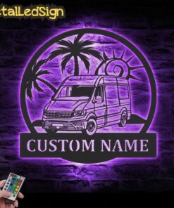 Alternative view of Custom Bus Camping Car Metal Wall Art Led Light