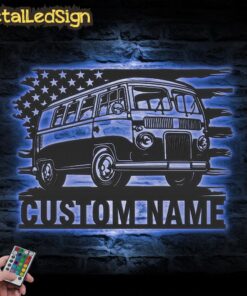 Alternative view of Custom Bus Camping Car Metal Wall Art Led Light