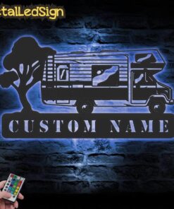 Alternative view of Custom Camping Car Metal Wall Art Led Light