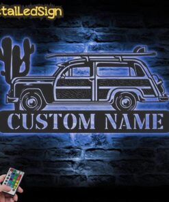 Alternative view of Custom Camping Car Metal Wall Art Led Light