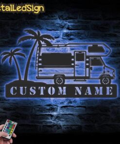 Alternative view of Custom Camping Car Metal Wall Art Led Light