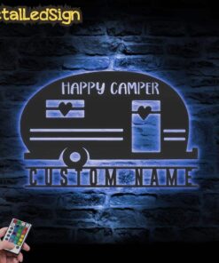 Alternative view of Custom Family Camping Car Metal Wall Art Led Light