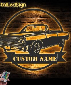 Custom Garage Metal Wall Art Led Light