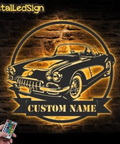 Custom Garage Metal Wall Art Led Light
