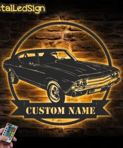 Custom Garage Metal Wall Art Led Light