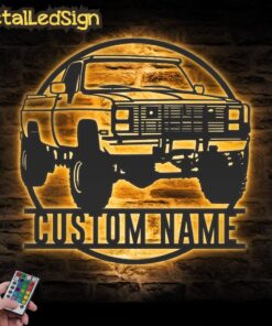 Custom Garage Metal Wall Art Led Light