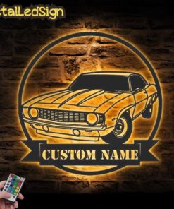 Custom Garage Metal Wall Art Led Light