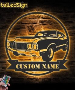 Custom Garage Metal Wall Art Led Light