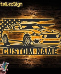 Custom Garage Metal Wall Art Led Light
