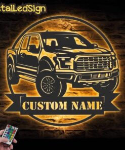 Custom Garage Metal Wall Art Led Light