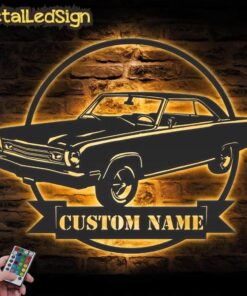 Custom Garage Metal Wall Art Led Light