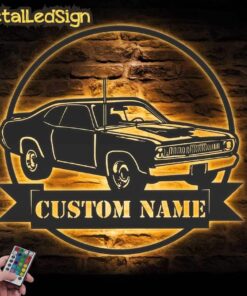 Custom Garage Metal Wall Art Led Light