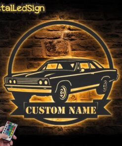 Custom Garage Metal Wall Art Led Light