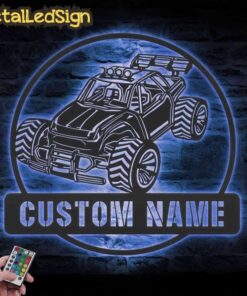 Alternative view of Custom Radio Control Car Metal Wall Art Led Light