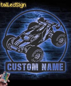 Alternative view of Custom Radio Control Car Metal Wall Art Led Light