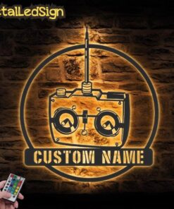 Custom Radio Control Car Metal Wall Art Led Light