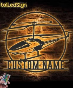 Custom Radio Controlled Airplane Metal Wall Art Led Light