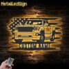 Custom Us Garage Metal Wall Art Led Light