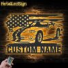 Custom Us Garage Metal Wall Art Led Light